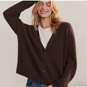 Jenni Kayne Cashmere Cocoon Cardigan Sweater NEW /tag off - NEVER WORN Chocolate